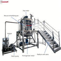Agitateur homogénéisateur émulsifiant automatique sous vide en acier inoxydable 1000L avec moteur DC pour la fabrication de crèmes cosmétiques, lotions et mayonnaises