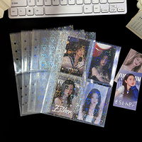 Porte-cartes holographiques transparents, 6 inserts de reliure à anneaux, 4 manches de poche, carte de crédit a5 à liaison de disque, pochettes de poche, classeurs de cartes photo