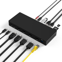 Station d'accueil USB-C Thunderbolt 4 14-en-1 avec hub d'affichage quadruple 4K, USB-C vers 2x DisplayPort, Ethernet, SD, TF, PD, USB-C 3.1, 3.5mm