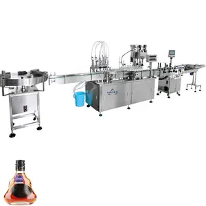 Automatic glass bottles 750 ml liquor filling capping labeling machine vodka filling machine