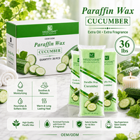 Cire de paraffine parfumée concombre 453g en vrac, hydratante et rafraîchissante, 1lb, pour bain de paraffine en salon de manucure et spa, compatible OEM
