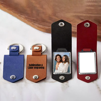 Porte-clés Cadre Photo, Porte-clés Photo en Cuir PU à Rabat avec Bouton Pression, Pendentif Sac Photo Personnalisable DIY, Cadeau, Vente en Gros, Logo Personnalisé