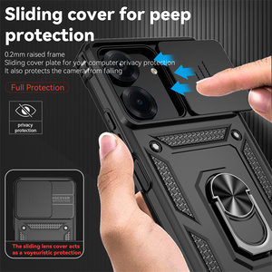 Funda para <span class=keywords><strong>Xiaomi</strong></span> <span class=keywords><strong>Poco</strong></span> X7 <span class=keywords><strong>Pro</strong></span>/Redmi 15T/15T <span class=keywords><strong>Pro</strong></span>/15C con Ventana Deslizante, Anillo de Soporte, Protección Antigolpes, Funda de Lujo para Teléfono Celular - Product Image 5