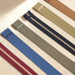 สายนาฬิกา Jettda ลายทางวินเทจ สำหรับนาฬิกาหรู ขนาด 20 มม. 22 มม. ใช้ได้กับนาฬิกา Omege Moon พร้อมหัวเข็มขัดแบบ Deployment - Product Image 4