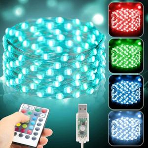 Guirlandes lumineuses LED USB RGB, étanches IP65, lumières féériques multicolores changeantes, décorations de Noël pour fête, mariage, jardin - Product Image 3