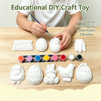 Kit de peinture sur plâtre de Pâques à faire soi-même, 10 figurines en plâtre non peintes, jouet d'artisanat DIY pour enfants