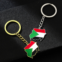 Accessoires de carte du Soudan, souvenirs touristiques, cadeaux, vêtements soudanais, bijoux, bracelet, porte-clés drapeau du Soudan, breloque, collier drapeau du Soudan en métal