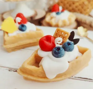 Wafels Geurkaarsen Woonkamer Decor Schieten Props Dessert Aardbei Cake Voedsel Kaars Ins Keuken Diner Decor