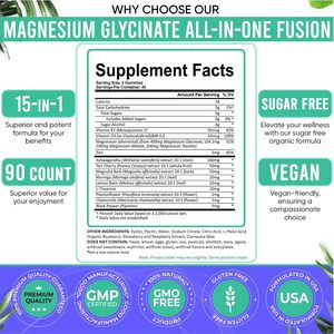 Contenitori di Gommose al Glicinato di Magnesio per Bambini 1000mg Vitamina D3 10000 UI K2 Glicinato di Magnesio per il Sonno - Product Image 4