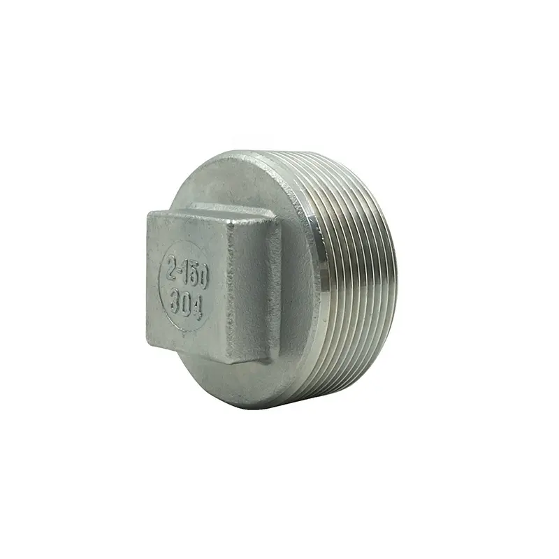 Conector de tubería de Cabeza Cuadrada roscada de acero inoxidable DKV SS304/316L rosca macho BSP enchufe cuadrado NPT