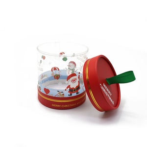 Biodegradable Customized <b>Round</b> Cylinder <b>Box</b> Paper Tube Packaging Food-grade PET for Christmas <b>Gift</b> Apple Candy Chocolates Candle - Product Image 4