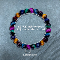 Bracelet tendance en perles de verre œil de tigre pour hommes et femmes, accessoire de fête et de vacances