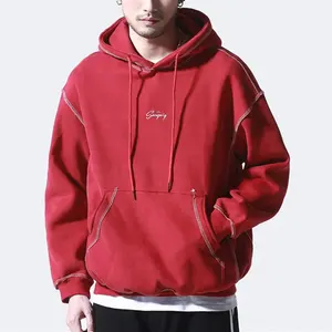 FYB High Quality Wholesale Custom 300 g 500 g Logo Embroidery hoodie oversize Plain Cotton sweatshirts plus size men's hoodies