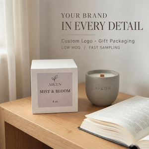 AIKUN Supporting Custom Logo Gift Packaging <b>Scented</b> <b>Candle</b> Bulk Order Supplier Luxury Handmade Soy Wax 5.3 oz Ceramic <b>Candle</b> - Product Image 1