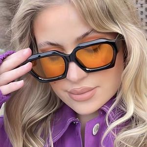 2024 European American Style Gold <b>Sunglasses</b> New Trend Ins Fashion Modern Street Photography Polygonal Irregular Personality - Product Image 2