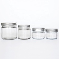 Pot en verre à face droite de haute qualité de 250ml avec bouchon côtelé en plastique pour crème au beurre corporel gommage corporel au lait de coco