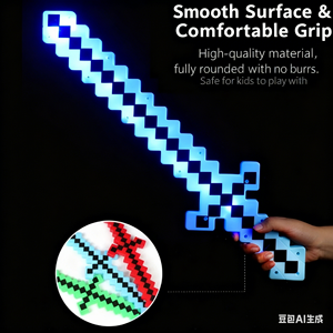 Espada de Juguete Pixel de 8 Bits con Luces LED y Sonido Luckykoo, Espada Pixel LED Clásica con Diamantes - Product Image 4