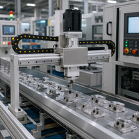 Robot CNC à portique XY, plateau linéaire 2 axes, moteur principal en alliage d'aluminium QIGE XY120-100, charge utile 80 kg, précision de répétition 0,02 mm