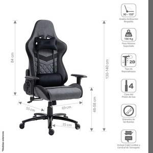 Chaise de jeu en mousse Silla De Juegomold, fabrication bon marché, chaise de <span class=keywords><strong>bureau</strong></span>, chaise de jeu pour ordinateur, chaise de jeu de <span class=keywords><strong>style</strong></span> course, chaise de jeu douce avec appui-tête - Product Image 2