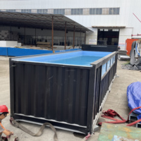 Piscine portable de 10 pieds en conteneur d'expédition - Piscine hors sol avec fenêtre en acrylique, installation facile DIY pour petit jardin, cour ou villa