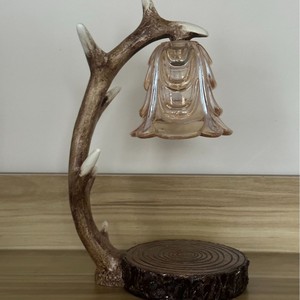 Retro Deer Antler Glass Candle Holder Bell Jar Desktop Aromatherapy Lamp Bedroom Decor - Product Image 1