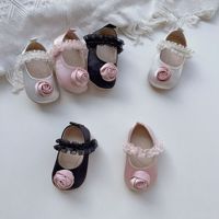 Chaussures de princesse 3D à fleurs pour nouveau-né, chaussures douces pour bébé fille, chaussures d'anniversaire mignonnes