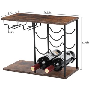 Estante para vinos de mostrador, botellero independiente, botellero con bandeja, adecuado para encimeras de bar en el hogar y gabinetes de cocina. - Product Image 3