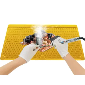Tappetino da lavoro personalizzato fabbricato in cina con tappetini per saldatura in silicone arancione per banco da lavoro di riparazione con tappetino magnetico