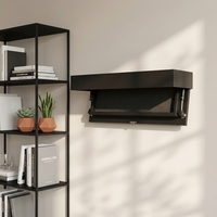 Étagère murale flottante moderne en bois avec rangement, étagère à vue dégagée au design discret, support mural compact pour armes à feu