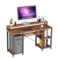Onleap Furnitur Kantor Rumah, Furnitur SOHO Desain Baru Rak Penyimpanan Keyboard Tray Monitor Berdiri MDF Meja Komputer