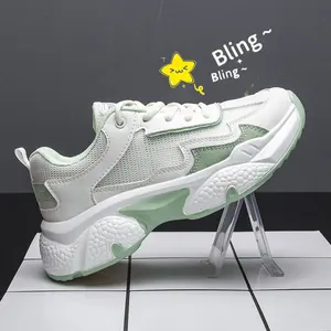 <span class=keywords><strong>Scarpe</strong></span> da gita estive di moda con fondo spesso da donna bianche sportive in mesh traspirante - Product Image 1