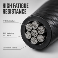 Câble de remplacement pour équipement de fitness SOLITE 4 mm en nylon enduit 7x19 résistant à l'usure