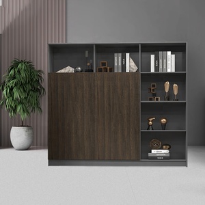 كابينة خشبية/فولاذية للمكاتب المرتفعة خزانة كتب كبيرة مع أرفف مفتوحة ورف داخلي - Product Image 4