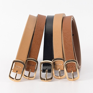 Ceinture fine en cuir PU pour femme, boucle à fermoir, noir, camel, marron, pour jeans, ceinture décorative rétro à la mode - Product Image 3