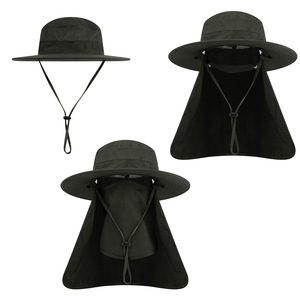 Bucket Hat With Wide Brim Breathable Waterproof Sun Protection For Fishing Hiking Outdoor Activities Black Color - Product Image 4