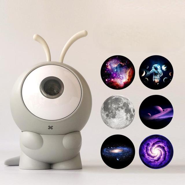 Cute Galaxy Starry Sky Projector Wide Angle Large Range HD 6 in 1 Projection for Kids Gift Bedroom Table Light