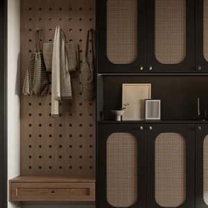 Mueble de Madera Moderno de Estilo Francés para Dormitorio, Mueble para Vino, Almacenamiento de Vajilla, Armario con Estantes Extraíbles para Sala de Estar - Product Image 6