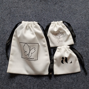 Wholesale High quality personalized logo drawstring bag cotton muslin drawstring pouch reusable cotton bags