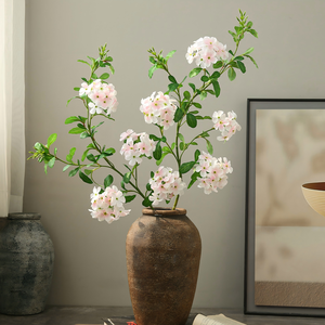 Fleurs d'hortensias artificielles en soie de haute qualité, réalistes, à 4 têtes, 88 cm de long, à tige unique, pour la décoration de la maison et des événements - Product Image 5
