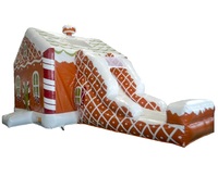 Vente de toboggan et trampoline gonflables d'extérieur sur le thème de Noël en PVC. Taille personnalisable disponible.