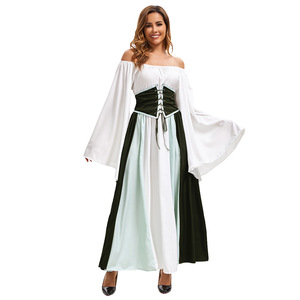 Vestido Largo de Princesa Medieval Renacentista para Mujer, Estilo Corsé con Hombros Descubiertos, Disfraz para Representaciones Escénicas, Vestido para Adultos - Product Image 5