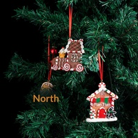Ornamen & Hiasan Pohon Natal Harga Terjangkau dengan Desain Manusia Jahe, Kepingan Salju, Rusa Kutub & Beruang Hitam - Kerajinan Resin