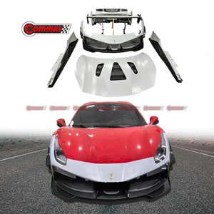 ชุดแต่งตัวถังรถยนต์คาร์บอนไฟเบอร์แห้งคุณภาพเยี่ยมสไตล์ Challenge สำหรับ Ferrari 488 กันชนหน้า-หลัง สเกิร์ตข้าง - Product Image 2