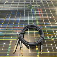 Haute qualité 3.5mm à double 6.35mm plaqué or câble Audio adaptateur stéréo mâle à mâle 6.35mm haut-parleurs compatibles Microphones