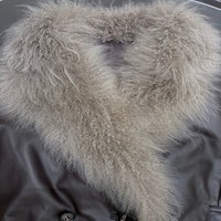 Manteau en cuir pour femmes à grand col, doublure en peau de mouton douce, vêtement d'extérieur décontracté pour le printemps