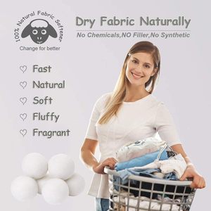 Boules de laine 100% naturelles de qualité supérieure, adoucissant textile naturel, remplace les lingettes pour sèche-linge, boules de laine pour sèche-linge, boules de lavage pour sèche-linge - Product Image 2