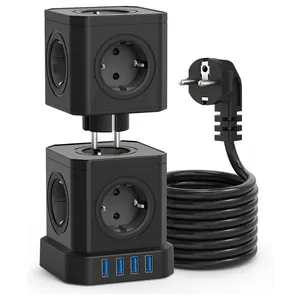 Multiple Cube Socket avec USB Power Strip Power Cube Socket Tower avec USB Socket Tower avec USB Power Strip Protection contre les surtensions