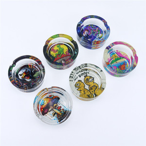 Cendrier en verre à motif, accessoires pour fumeurs, cendrier de table, cendrier sans fumée pour mégots de cigarette - Product Image 2