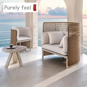 PurelyFeel Outdoor sofa rattan chair balcony living room courtyard outdoor furniture combination