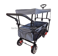 Chariot utilitaire pliable d'extérieur robuste avec auvent amovible, chariot de transport pliable pour l'extérieur